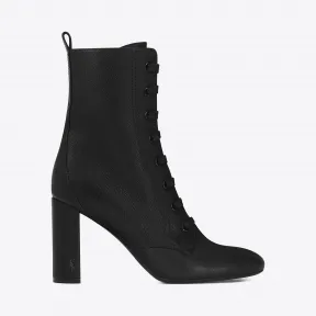 伊夫圣罗兰/Yves Saint laurent LOULOU 95黑色粒纹真皮系带靴 484539D44VV1000