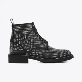 伊夫圣罗兰/Yves Saint laurent WILLIAM 25嵌钉黑色真皮系带靴 484855DWCNN1000