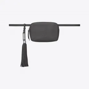 伊夫圣罗兰/Yves Saint laurent LOU belt bag in asphalt gray leather 50