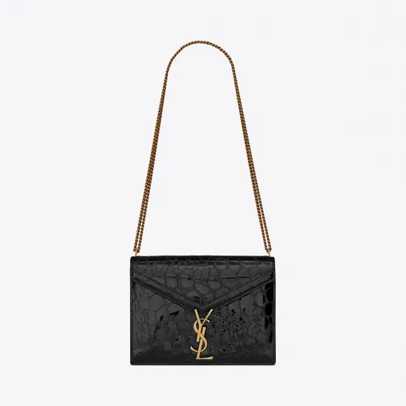 伊夫圣罗兰/Yves Saint laurent Cassandra 带字母标志拉头龟纹压花漆皮包 53275000X2W100