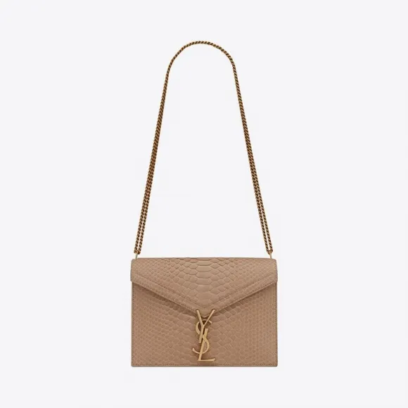 伊夫圣罗兰/Yves Saint laurent cassandra monogram哑光蟒蛇皮搭扣包 532750L3JHW2301