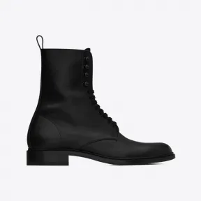 伊夫圣罗兰/Yves Saint laurent army哑光皮革系带靴 731711AABN51000