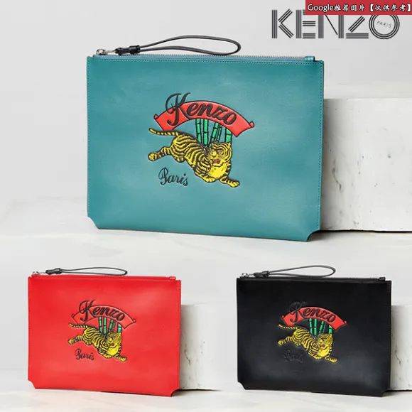 凯卓/Kenzo 红色 卡夹 小老虎拉链皮革卡夹 F955PM316L48.21.TU