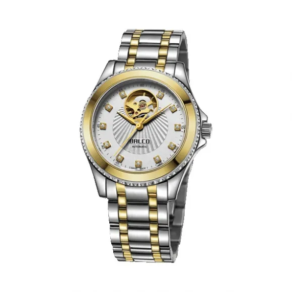 拜戈/Balco 不锈钢表壳 不锈钢圈口电黄金 旋入式透视后盖 机械 自动机械机芯 男表 1030AL2536