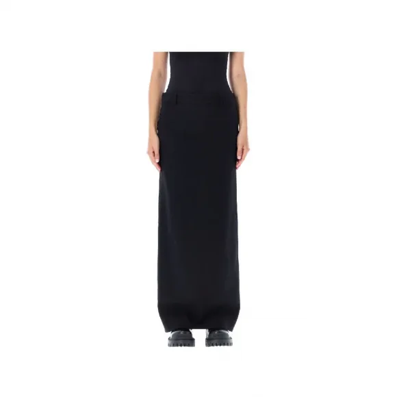 巴黎世家/Balenciaga 黑色 100% 羊毛 半身裙 704350TLT171000