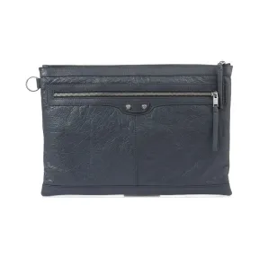 巴黎世家/Balenciaga 深灰色 羊皮 男士 手拿包 273023-D9H04-1110