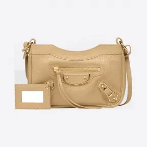 巴黎世家/Balenciaga Classic Metallic Edge Hip斜挎包 - BEIGE LATTE | 女士Metallic Edge 手提包 390164-AQ40G-2901