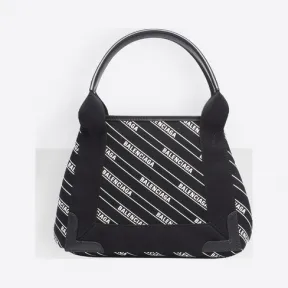 巴黎世家/Balenciaga 白色/黑色 Navy条纹标识加小号手袋 45454756fh