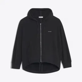 巴黎世家/Balenciaga 黑色 BALENCIAGA®' 茧形连帽开衫 12147213go