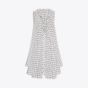 巴黎世家/Balenciaga Trompe L’œil褶边上衣 - BLANC / NAVY | 女士上衣 492104-TXA50-9176