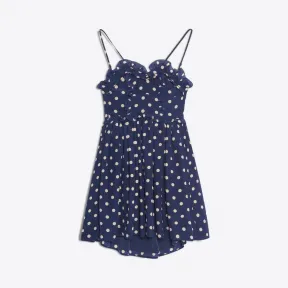 巴黎世家/Balenciaga 迷你娃娃裙 - NAVY / CREME | 女士连衣裙 492425-TXA50-8480