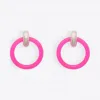 巴黎世家/Balenciaga SILVER/PINK 超小号环状耳环 50223216la