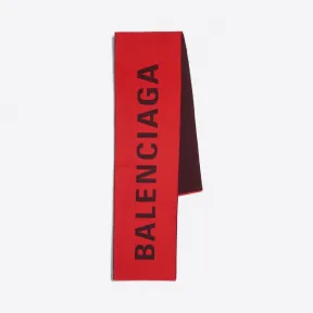 巴黎世家/Balenciaga 红色 / 黑色 Balenciaga Macro Scarf 46621514at