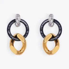 巴黎世家/Balenciaga BLACK / GOLD 环环相扣耳环 50223220gs