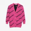 巴黎世家/Balenciaga PINK/BLACK 满饰品牌标识开衫 14003389xu
