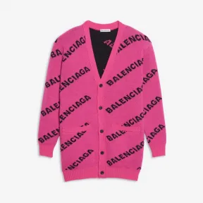 巴黎世家/Balenciaga PINK/BLACK 满饰品牌标识开衫 14003389xu