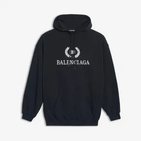 巴黎世家/Balenciaga 黑色 BB Balenciaga连帽卫衣 12275349ba
