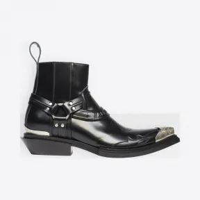 巴黎世家/Balenciaga 黑色 Santiag束带短靴 11667256kj