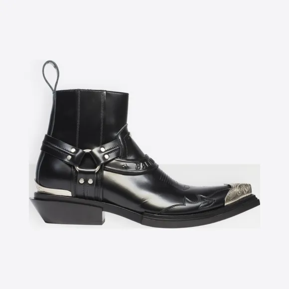 巴黎世家/Balenciaga 黑色 Santiag束带短靴 11667256kj