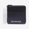 巴黎世家/Balenciaga Black / White Ville鳄鱼纹效果正方形钱包 45472344ld