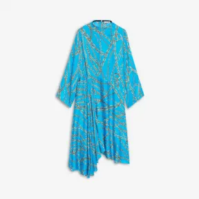 巴黎世家/Balenciaga 蓝色 Chains Typo颈圈连衣裙 49500774ng