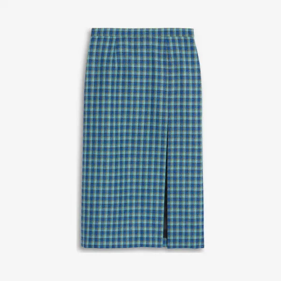 巴黎世家/Balenciaga 蓝色 高衩半身裙 35417197lg