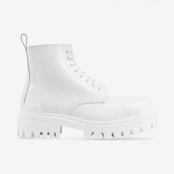 巴黎世家/Balenciaga 男士 Strike 20 毫米白色系带靴 589338WA9679011
