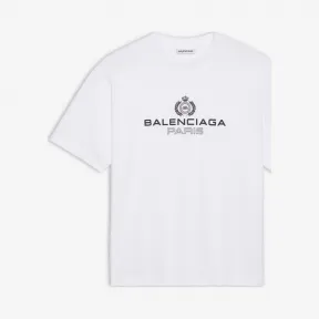 巴黎世家/Balenciaga 白色 BB Paris标准版型合身T恤衫 12373346tt