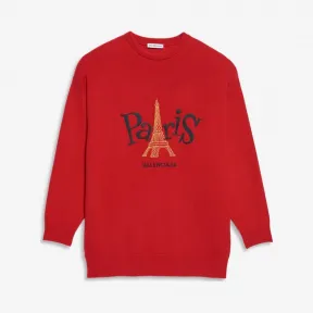 巴黎世家/Balenciaga RED/BLACK/GOLD Paris Joy圆领毛衣 14003394ps