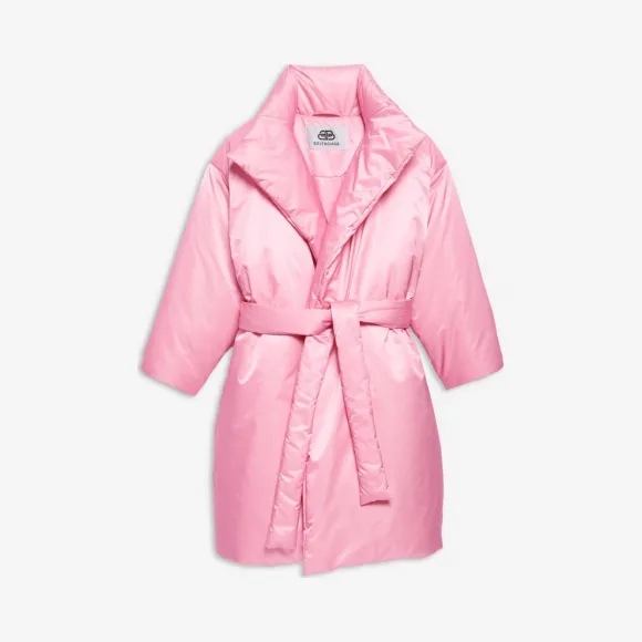 巴黎世家/Balenciaga 粉色 夹棉裹身大衣 41922428ix