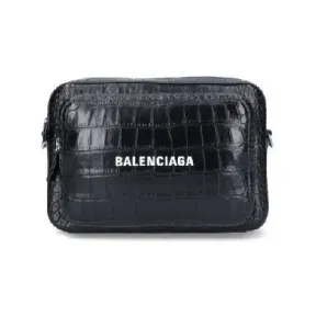 巴黎世家/Balenciaga 黑色 皮革 斜挎包 63841423E3N1000