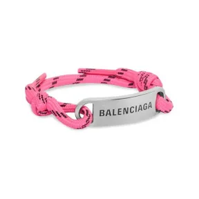巴黎世家/Balenciaga Women's Plate Bracelet in Fluo Pink 656418TVX4S5620