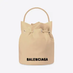 巴黎世家/Balenciaga 女士 WHEEL加小号抽绳水桶包 656682H854N9660
