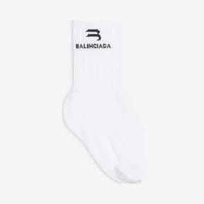 巴黎世家/Balenciaga 女士白色运动型 B 网球袜 659278372B49060