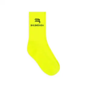 巴黎世家/Balenciaga Men's Sporty B Tennis Socks in Yellow 6592794A8B47260