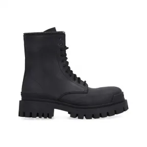 巴黎世家/Balenciaga 黑色 皮革 系带靴 664500WA9O11081