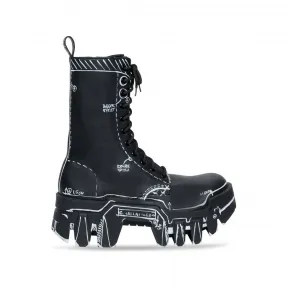 巴黎世家/Balenciaga Bulldozer 女士系带靴 为 所有 在 黑 671554-WBEF2-1090