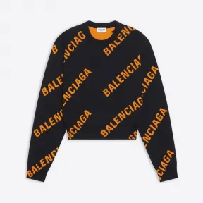 巴黎世家/Balenciaga 女士 满印LOGO针织衫 671576T32001018