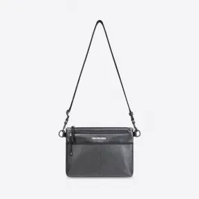 巴黎世家/Balenciaga 男士 Explorer 斜挎包，黑色 6731692UQXX1000