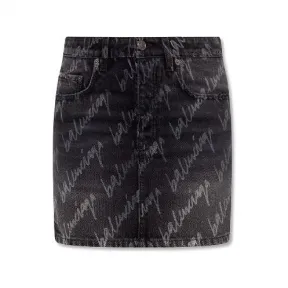 巴黎世家/Balenciaga 黑色 51% 棉 43% 人造丝 6% 涤纶 半身裙 681802TMW211052