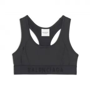 巴黎世家/Balenciaga Women's 3b Sports Icon Athletic Sports Bra in Black 6980414C3B31077