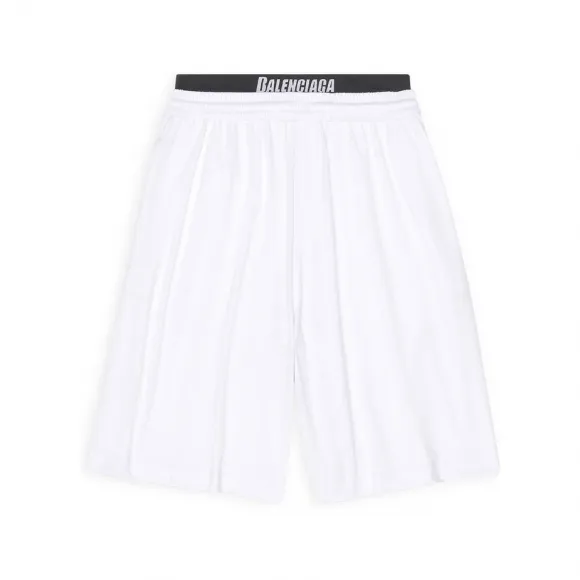 巴黎世家/Balenciaga Men's Swim Shorts in White 6983174C0B49000