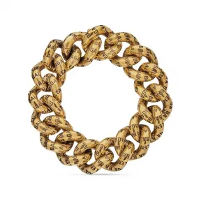 巴黎世家/Balenciaga Women's Logo Bracelet in Antique Gold 700189TZ99J0604