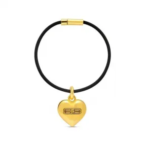 巴黎世家/Balenciaga Women's Bb Icon Heart Bracelet in Gold 700651TZG1G8321
