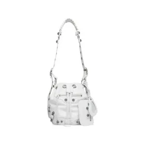巴黎世家/Balenciaga Women's Le Cagole Xs Bucket Bag in Off White 7024311VG9Y9104