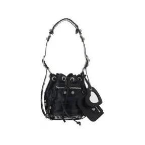 巴黎世家/Balenciaga 黑色 小牛皮 100% 水桶包 70243123EJY1000