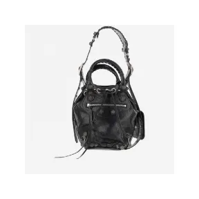 巴黎世家/Balenciaga 黑色 100% 羊皮 水桶包 7024321VG9Y1000