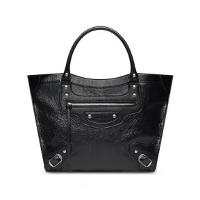 巴黎世家/Balenciaga Women's Neo Classic Upside Down Large East-west Tote Bag in Black 702499210B01000