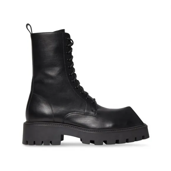 巴黎世家/Balenciaga 男士 Rhino 25 毫米黑色系带靴 712638WBB501000