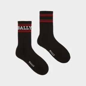 巴利/Bally 男士黑色棉袜 6302125